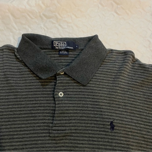 Polo by Ralph Lauren Men's Gray Striped Shirt - Picture 2 of 7